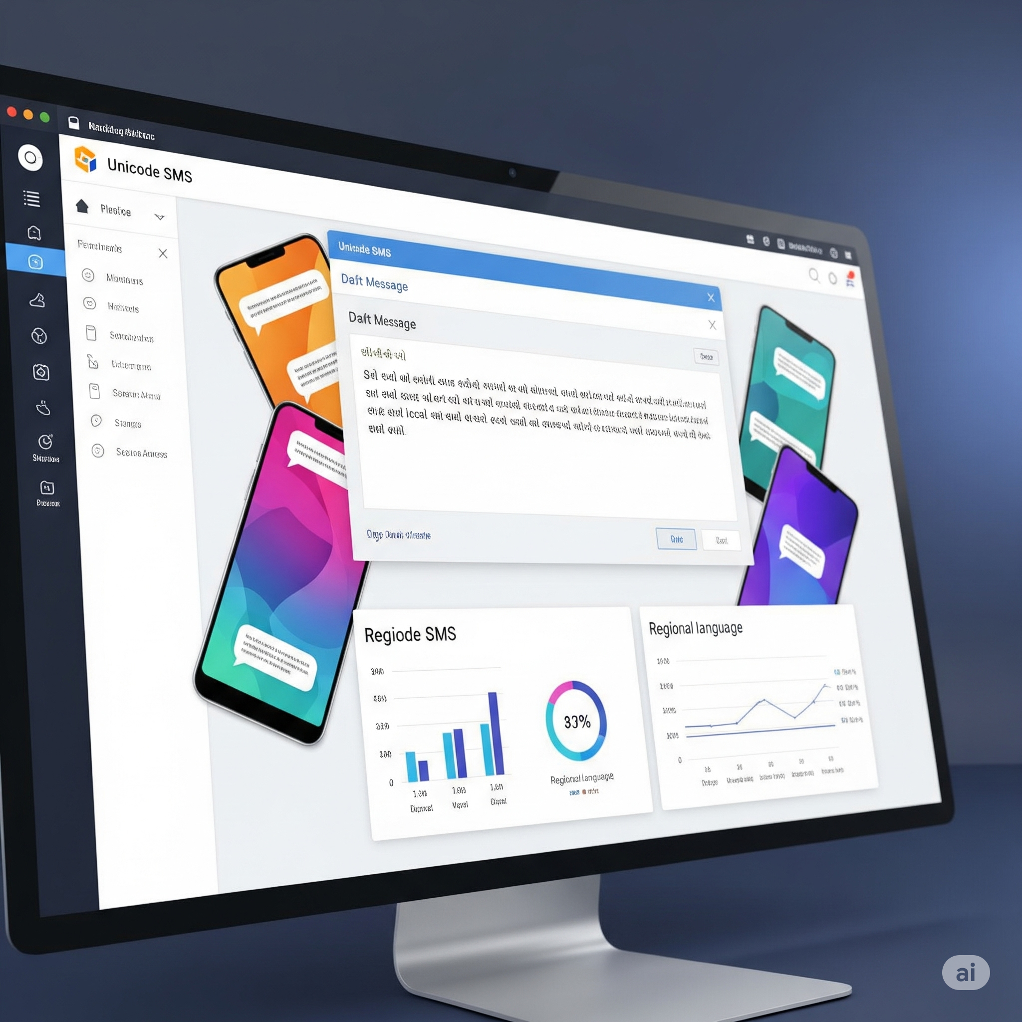 UNICODE SMS - Premium SMS service illustration